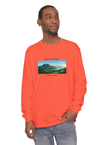 "Marin County - Endless Views" Unisex Garment-dyed Long Sleeve T-Shirt