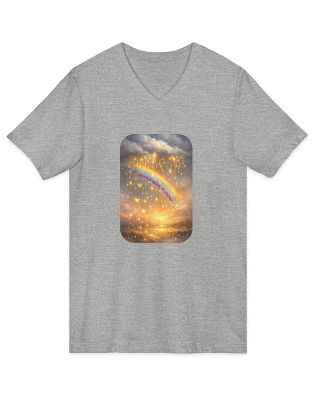 "When It Rains, It Shines" Unisex Jersey Short Sleeve V-Neck Tee