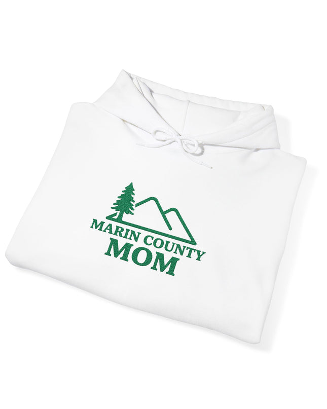 "Marin County Mom" Embroidered Unisex Heavy Blend Hooded Sweatshirt