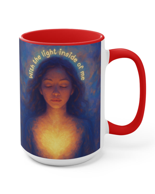 "With the Light Inside of Me" Accent Mugs