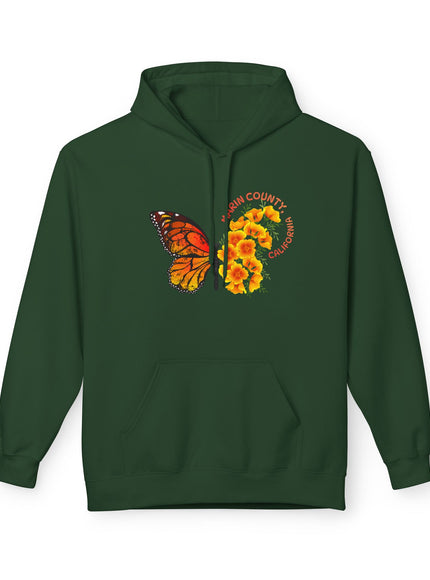"Butterflies and Poppies Marin County, California" Unisex Midweight Softstyle Fleece Hoodie