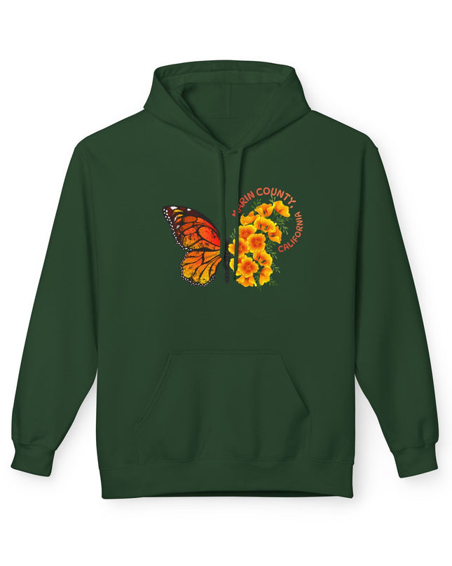 "Butterflies and Poppies Marin County, California" Unisex Midweight Softstyle Fleece Hoodie
