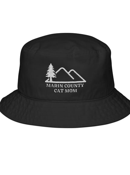 "Marin County Cat Mom" Bucket Hat (White Embroidery)