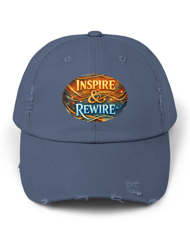"Inspire and Rewire" Unisex Distressed Cap
