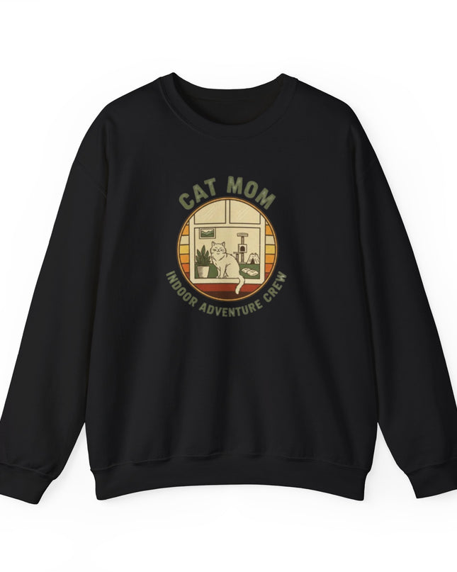 "Cat Mom Indoor Adventure Crew" Unisex Adult Sweatshirt