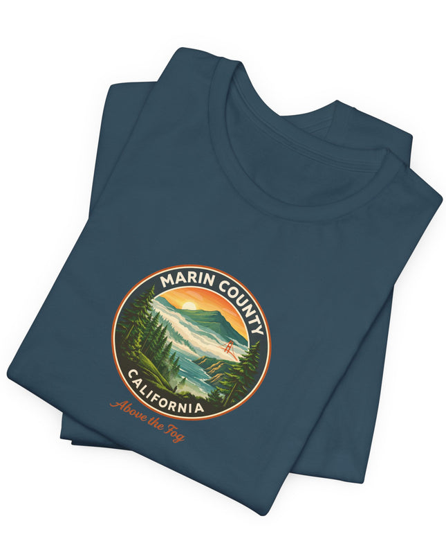 "Marin County, Above the Fog" Unisex Jersey Short Sleeve Tee