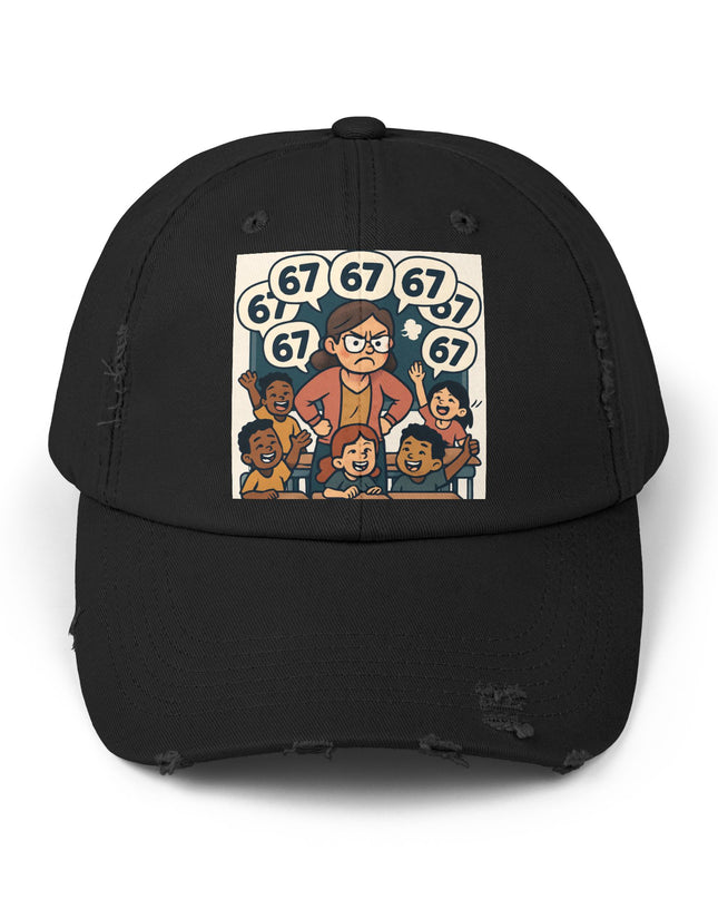 "67 with a Frustrated Elementary Teacher"- Unisex Distressed Cap