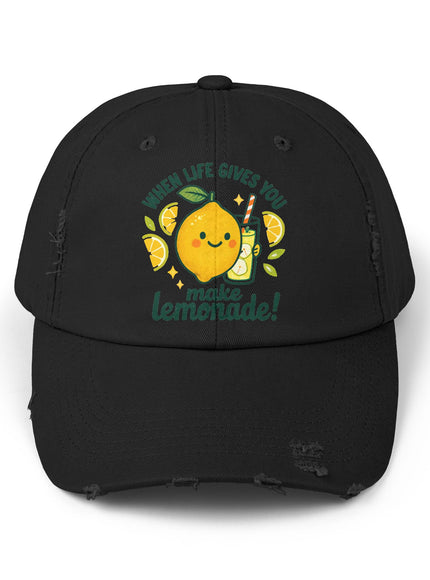 "When Life Gives You Lemons, Make Lemonade" Unisex Distressed Cap
