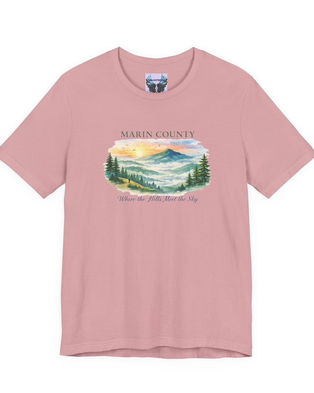 "Marin County, Where the Hills Meet the Sky" Unisex Jersey Short Sleeve Tee