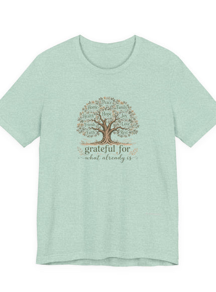 "Grateful For What Already Is" Unisex Jersey Short Sleeve Tee