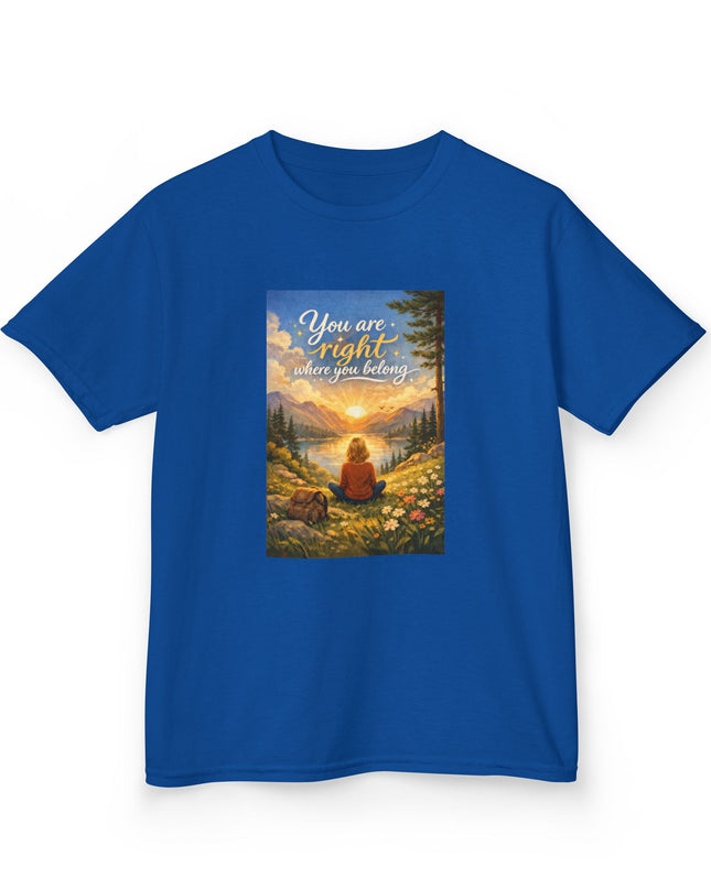 "You Are Right Where You Belong" Kids Heavy Cotton Tee