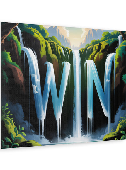 "WIN" Waterfall Matte Canvas, Stretched, 12x9