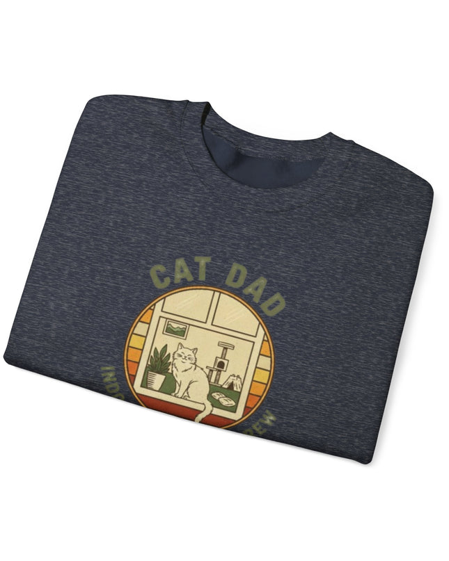 "Cat Dad Indoor Adventure Crew" Unisex Adult Sweatshirt