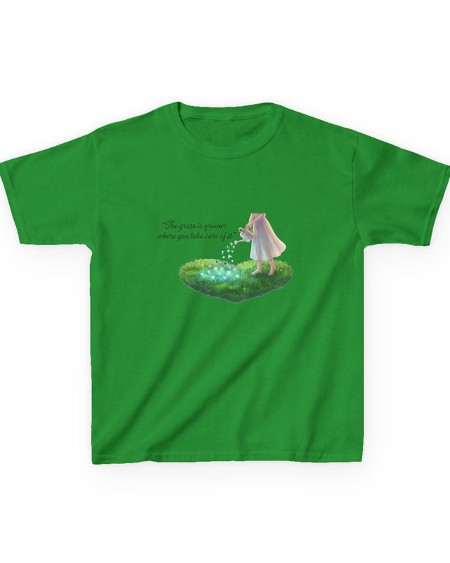 "The Grass is Greener Where You Take Care of It" Kids Heavy Cotton Tee