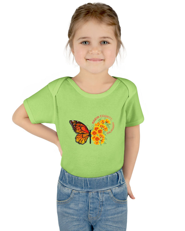 "Butterflies and Poppies Marin County, California" Infant Baby Rib Bodysuit
