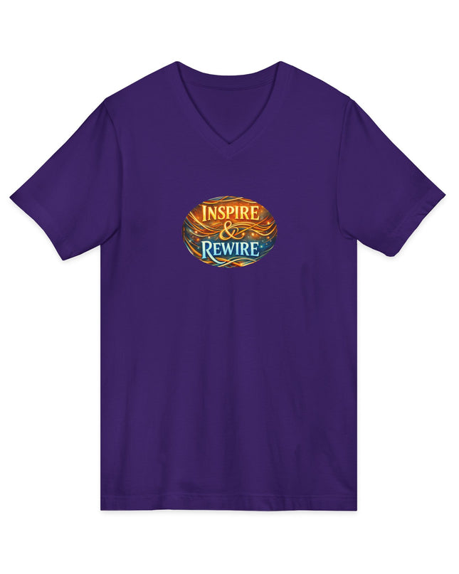 "Inspire and Rewire" Unisex Jersey Short Sleeve V-Neck Tee
