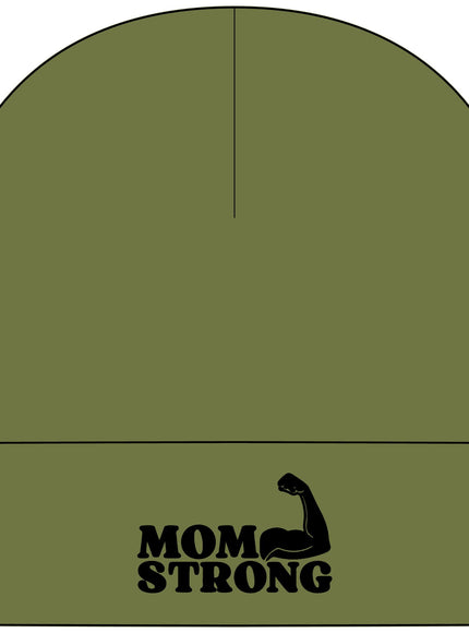 "Mom Strong (Black embroidery)" Mom StrongCuff Beanie