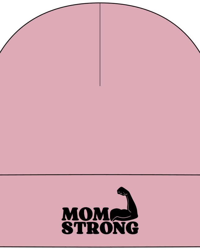"Mom Strong (Black embroidery)" Mom StrongCuff Beanie