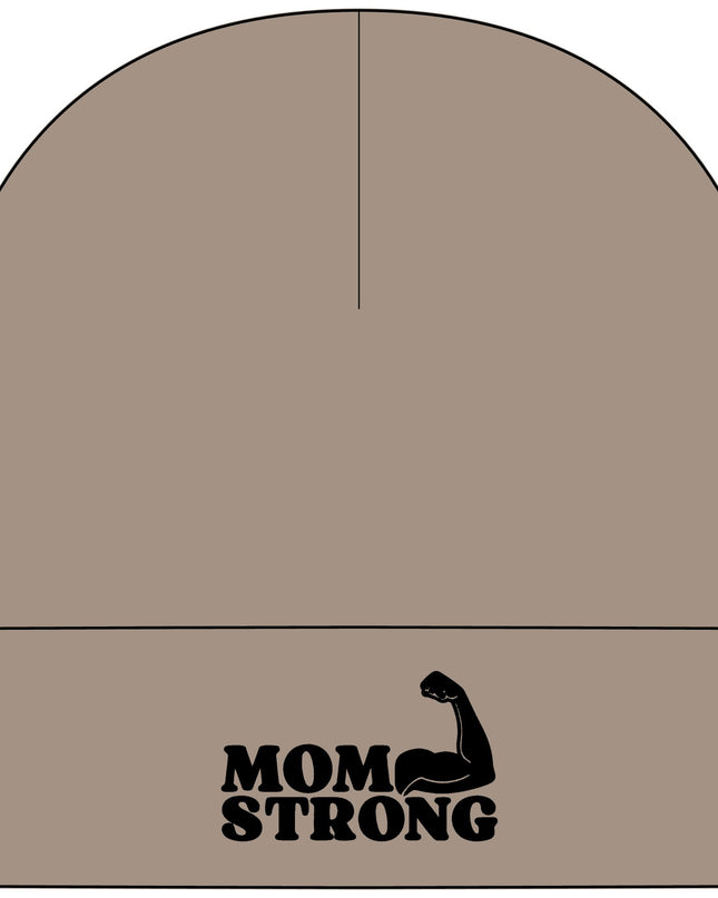 "Mom Strong (Black embroidery)" Mom StrongCuff Beanie