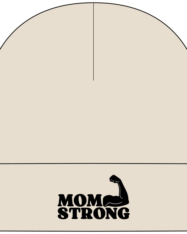 "Mom Strong (Black embroidery)" Mom StrongCuff Beanie