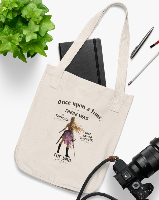 "She Saved Herself" Organic Canvas Tote Bag
