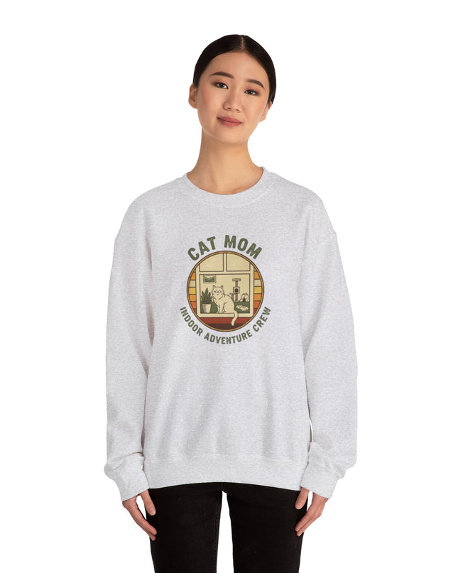 "Cat Mom Indoor Adventure Crew" Unisex Adult Sweatshirt