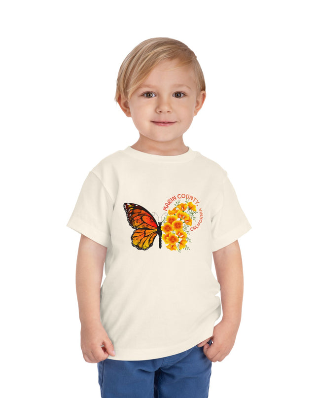 "Butterflies and Poppies Marin County, California" Toddler Short Sleeve Tee