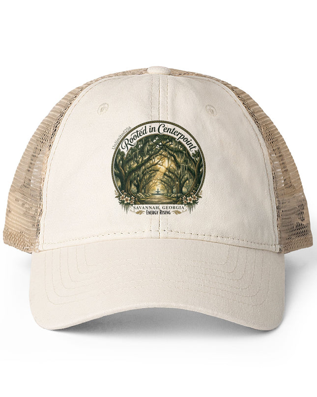 "Rooted in my Centerpoint" Women's Washed Mesh-Back Cap
