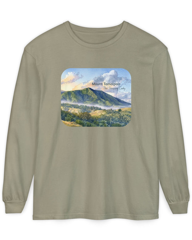 "Mount Tamalpais, the Sleeping Lady" Unisex Garment-dyed Long Sleeve T-Shirt