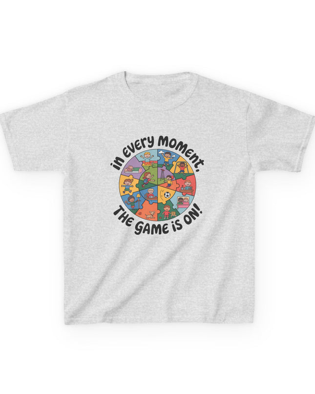 "In every moment, the game is on" Kids Short Sleeve Tee