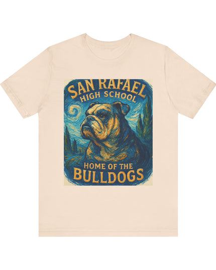 "San Rafael High School Home of the Bulldogs Vincent Van Gogh Style" Unisex Jersey Short Sleeve Tee