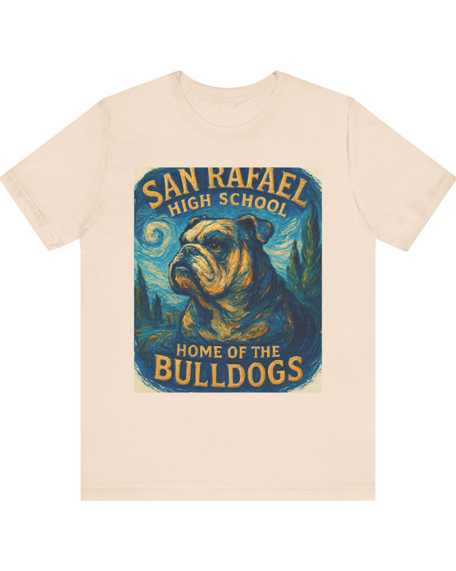 "San Rafael High School Home of the Bulldogs Vincent Van Gogh Style" Unisex Jersey Short Sleeve Tee