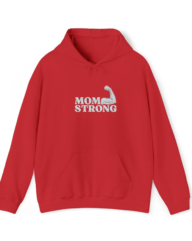 "Mom Strong (White embroidery)" Unisex Heavy Blend Hooded Sweatshirt