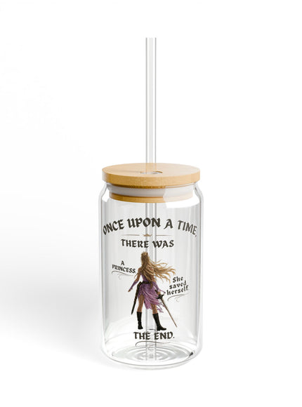 "She Saved Herself" Sipper Glass, 16oz