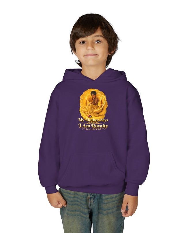 "My Mother Says I am Royalty" Youth Heavy Blend Hooded Sweatshirt