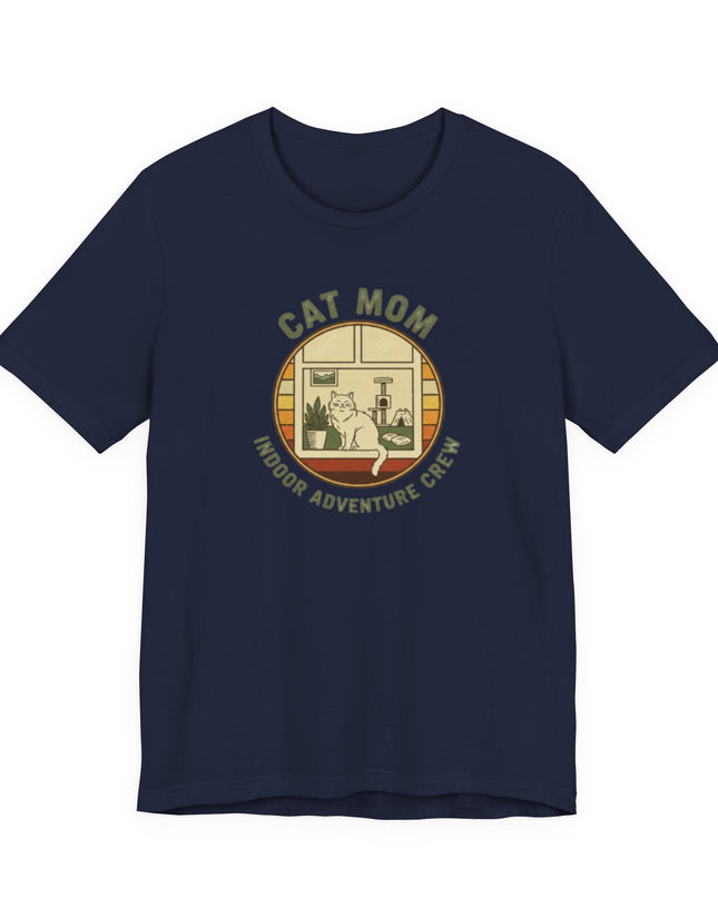"Cat Mom Indoor Adventure Crew" Unisex Jersey Short Sleeve Tee