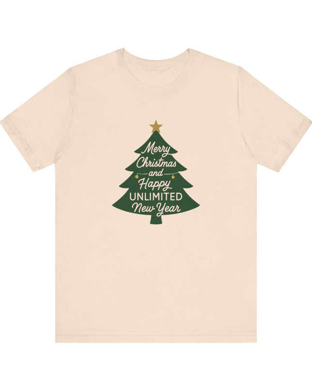 "Merry Christmas and happy unlimited new year" Unisex Jersey Short Sleeve Tee