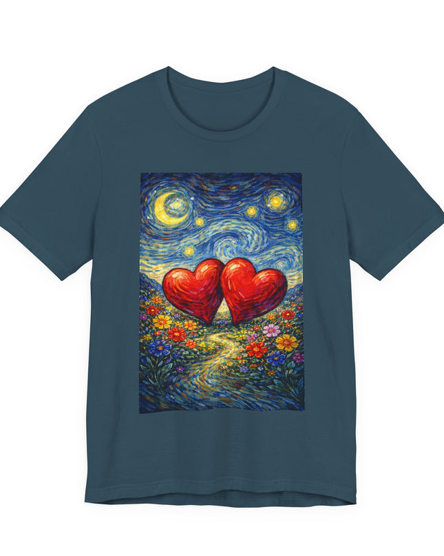 "Valentine's Day - Vincent Van Gogh Style" Unisex Jersey Short Sleeve Tee