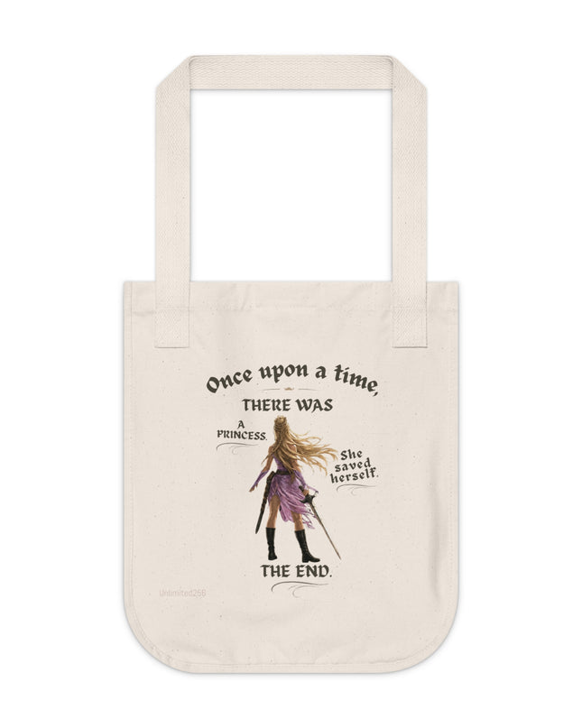 "She Saved Herself" Organic Canvas Tote Bag