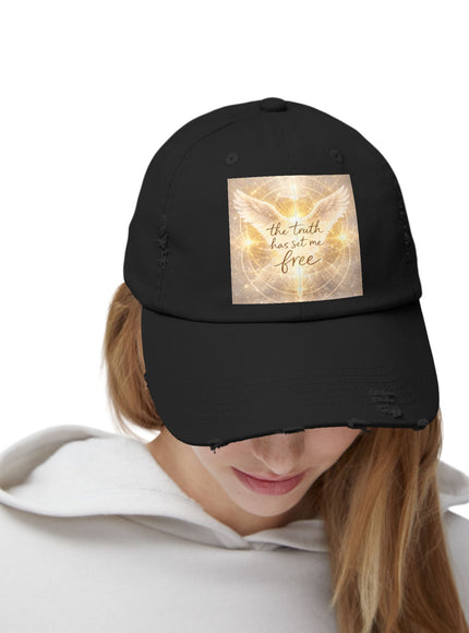 "The Truth Will Set You Free" Unisex Distressed Cap