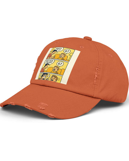 "67 is a Child's Only Answer" - Unisex Distressed Cap