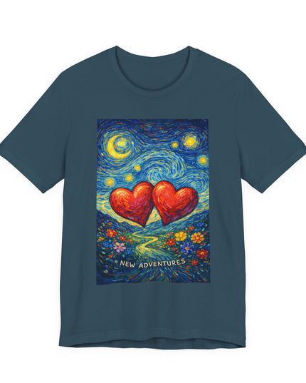 "Valentine's Day, New Adventures - Vincent Van Gogh Style" Unisex Jersey Short Sleeve Tee