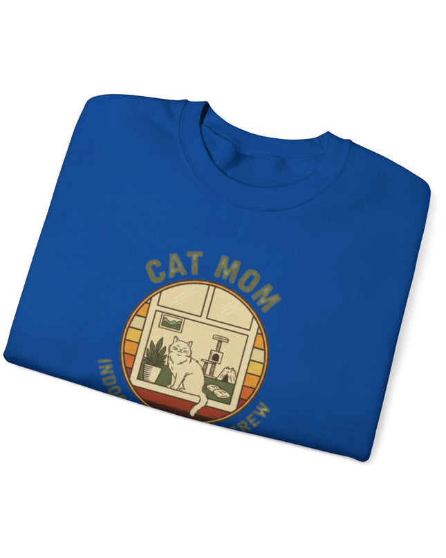 "Cat Mom Indoor Adventure Crew" Unisex Adult Sweatshirt