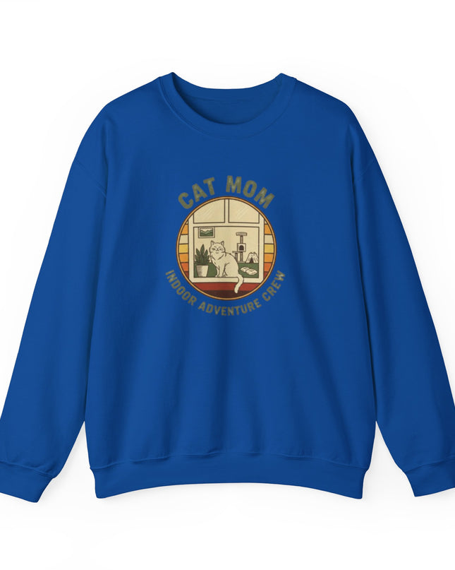 "Cat Mom Indoor Adventure Crew" Unisex Adult Sweatshirt