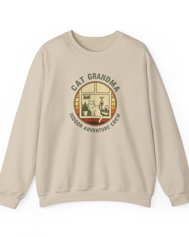 "Cat Grandma Indoor Adventure Crew" Unisex Adult Crewneck Sweatshirt
