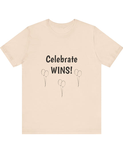 "Celebrate WINS, (Energy for Success) with Balloons" Unisex Jersey Short Sleeve Tee