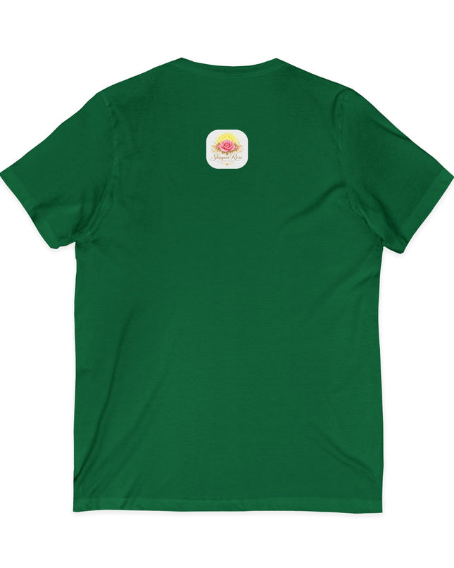 "Happy Valentine's Day" Unisex Jersey Short Sleeve V-Neck Tee