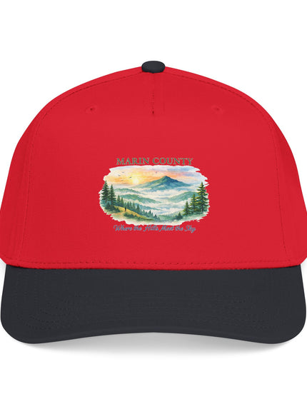 "Marin County, Where the Hills Meet the Sky" Mid Profile Baseball Cap