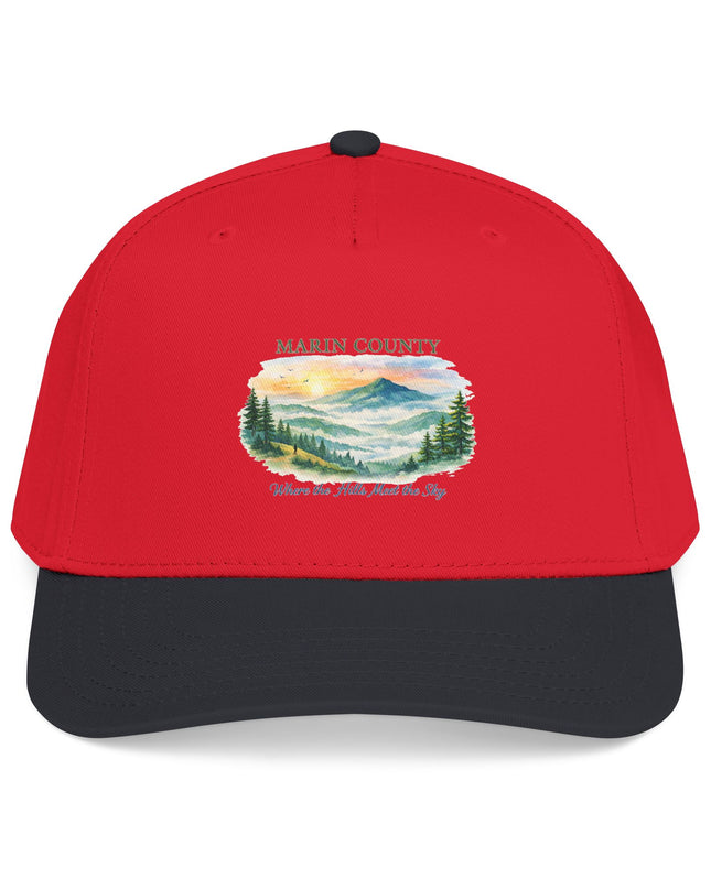 "Marin County, Where the Hills Meet the Sky" Mid Profile Baseball Cap