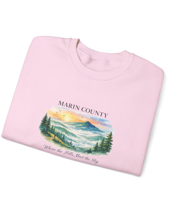 "Marin County, Where the Hills Meet the Sky" Unisex Heavy Blend Crewneck Sweatshirt